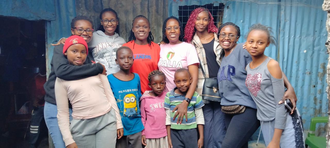 Volunteer distributing supplies in the community